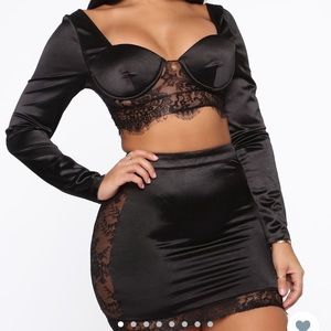 Not so innocent lace matching set - Black